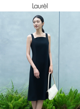 Laurel劳芮新款无袖工字领经典小黑裙LWD351Y01800