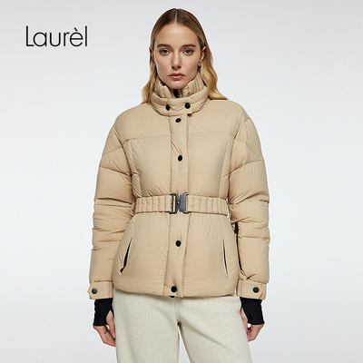 【白鹅绒】Laurel劳芮新款腰带收腰立领羽绒服LWD364L03500