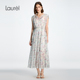 收腰长裙LWD371Y00800 印花V领无袖 桑蚕丝 Laurel劳芮26春新款
