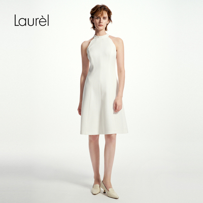 【三醋酯】Laurel劳芮25春秋新淡人挂脖连衣裙女LWD361Y02200