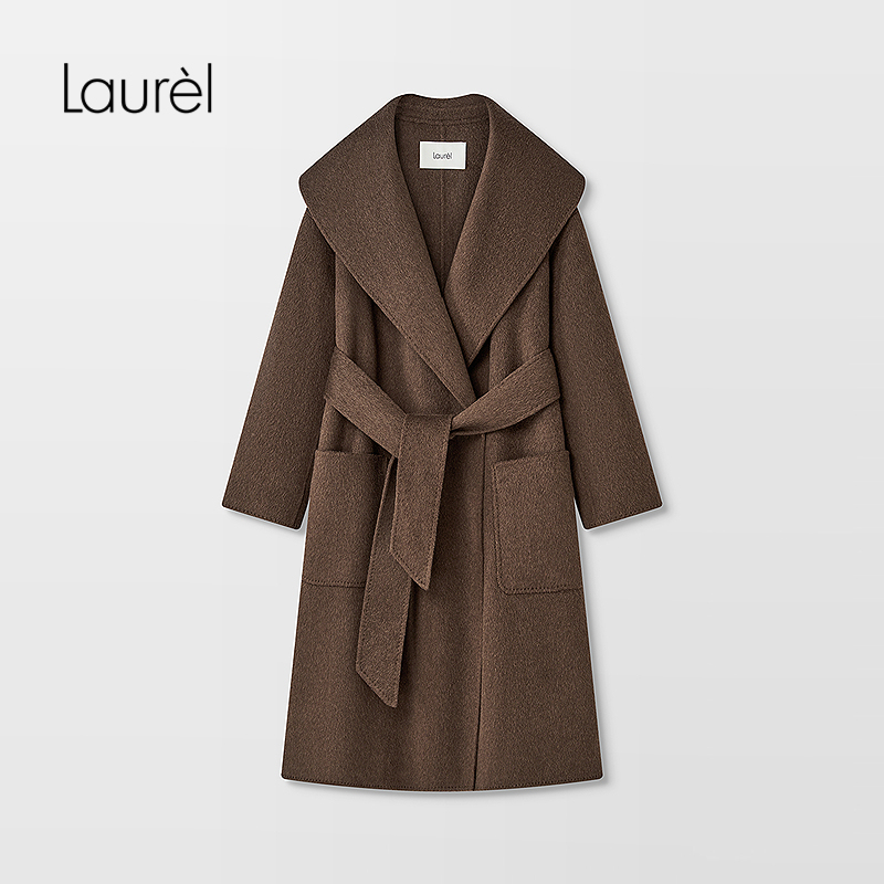 【绵羊毛】Laurel劳芮25秋新款大翻领系带收腰大衣LWD366D037DX