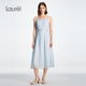 Laurel劳芮26春新款 莱赛尔 冰川蓝珍珠系带吊带裙LWD371Y01800
