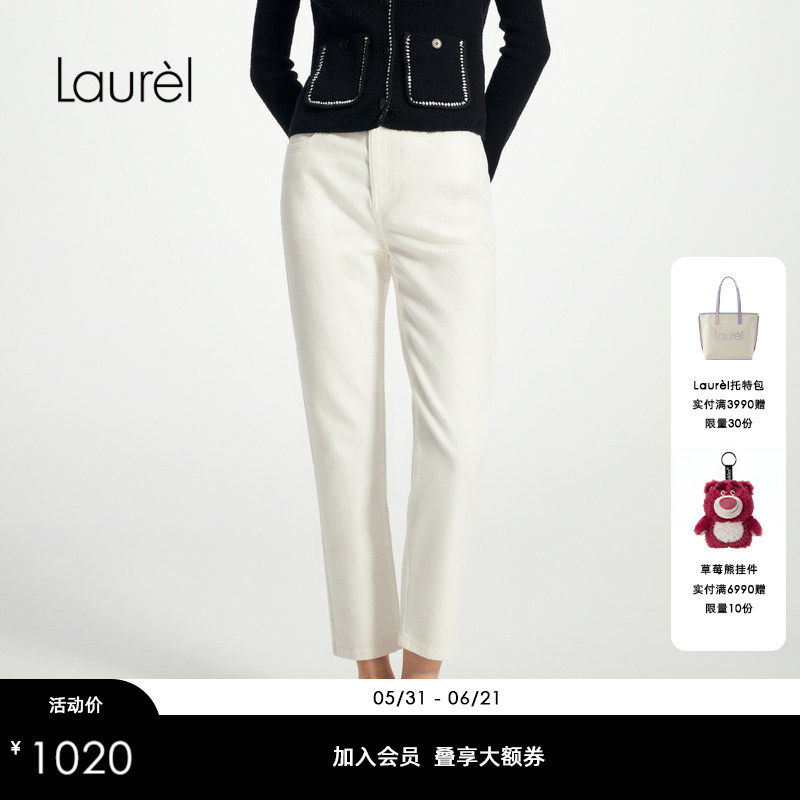 【棉】Laurel劳芮新款直筒修身显瘦牛仔裤女LWD361K02100