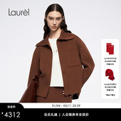 Laurel劳芮新款 臻绒高密奢毛呢 巴恩风短大衣LWL364D04100