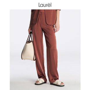 LWL342K08600 Laurel劳芮春夏防晒桑蚕丝简约直筒裤 真丝