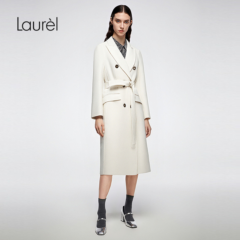 【山羊绒】Laurel劳芮25秋新款双排扣西装领大衣LWD366D026DX
