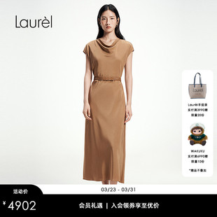 连衣裙LWL362Y01600 Laurel劳芮荡领包袖 23MM重绉真丝