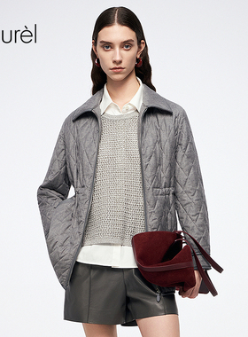 【格雷系斜纹羊绒】Laurel劳芮25秋新款衬衫式羽绒服LWL363L01900