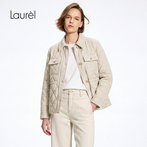 【白鹅绒】Laurel劳芮26秋冬新款口袋菱格绗缝羽绒服LWD366L06500