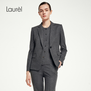 Laurel劳芮新款 橡木灰格雷系羊毛西装 女LWL353T00200 绵羊毛