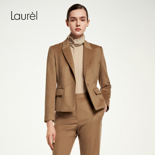 女LWL354T00300 Laurel劳芮新可露丽柳叶领羊毛休闲西装 绵羊毛