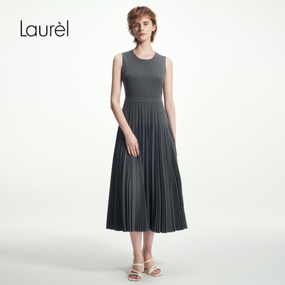 Laurel劳芮新款收腰miu系航海无袖连衣裙女LWD343Y12100