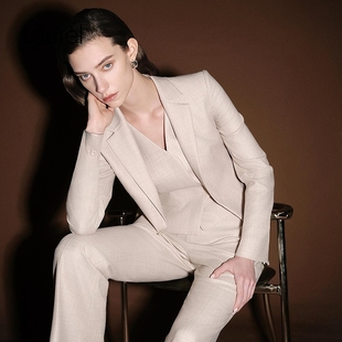 芮感解构马甲LWL364B00500 Laurel劳芮新款 丝毛斜纹花呢