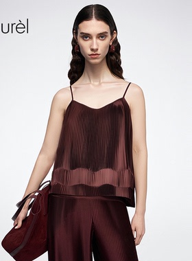 【创新双面珍珠缎】Laurel劳芮新款牙签褶吊带女LWL363B00900