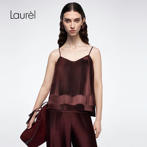 【创新双面珍珠缎】Laurel劳芮新款牙签褶吊带女LWL363B00900