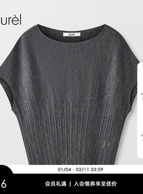 【绵羊毛】Laurel劳芮新款蝙蝠袖一字领针织衫LWD366M09600