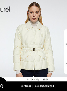 【白鹅绒】Laurel劳芮羊皮衬衫式轻盈收腰羽绒服LWD364L02600