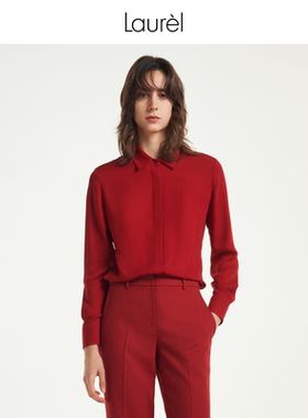【真丝】Laurel劳芮新款新年红真丝双乔衬衫女LWL351C00700