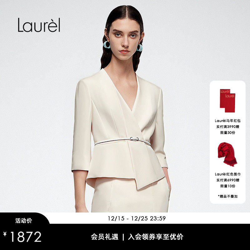 【三醋酯纤维】Laurel劳芮25秋新款收腰七分袖短西装LWD366T13000