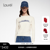 LWL364M05100 圆领羊绒logo毛衫 云朵羊绒 Laurel劳芮新款