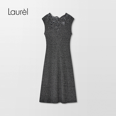 【绵羊毛】Laurel劳芮25秋新款蕾丝修身针织连衣裙LWD363M06600
