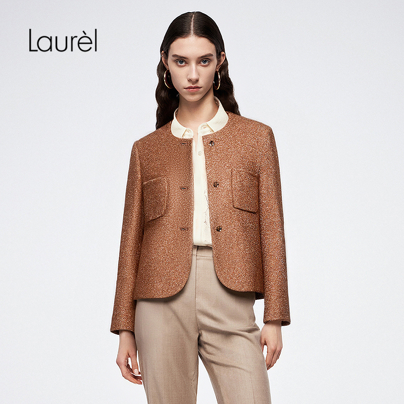 【大乐gogo严选】【绵羊毛】Laurel劳芮25秋新款肌理直身短外套