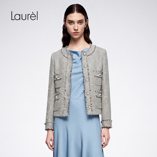 【长绒棉】Laurel劳芮26早秋混色粗花呢小香风短外套LWD366W08000