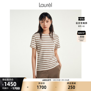 经典 Laurel24春夏新款 T恤女LWL351Z00300 长绒棉 条纹短袖