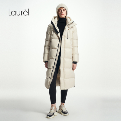Laurel劳芮新款长款连帽面包羽绒服LWD353L01300