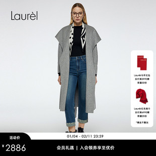 【绵羊毛】Laurel劳芮新款翻领系带长款大衣LWD363D01500