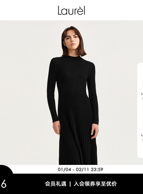 【轻薄绵羊毛】Laurel劳芮新款收腰香风毛衫连衣裙LWD343M00100