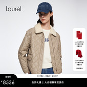 Laurel劳芮新款 羊皮革 菱格压纹羽绒外套LWL364L02900