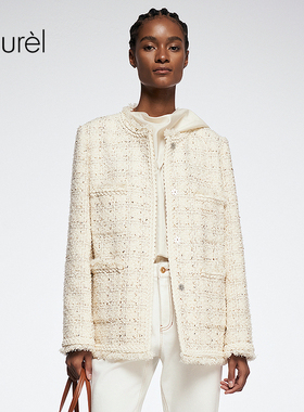 Laurel劳芮新款小香风圆领箱型外套女LWD363W00700