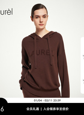 【绵羊毛】Laurel劳芮新款羊毛连帽卫衣泽西风女LWL354M09000