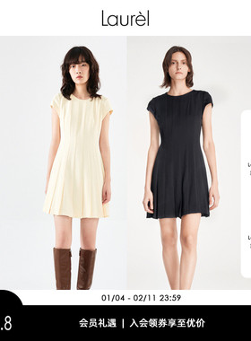 Laurel劳芮春夏小飞袖修身航海显瘦气质伞裙连衣裙 LWD331Y04600