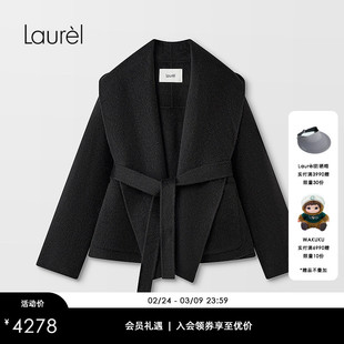 【骆驼绒】Laurel劳芮新款大翻领短款大衣LWD366D035DX