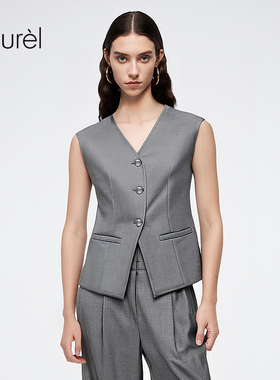 Laurel劳芮新款通勤格雷系西装马甲LWD366B01400