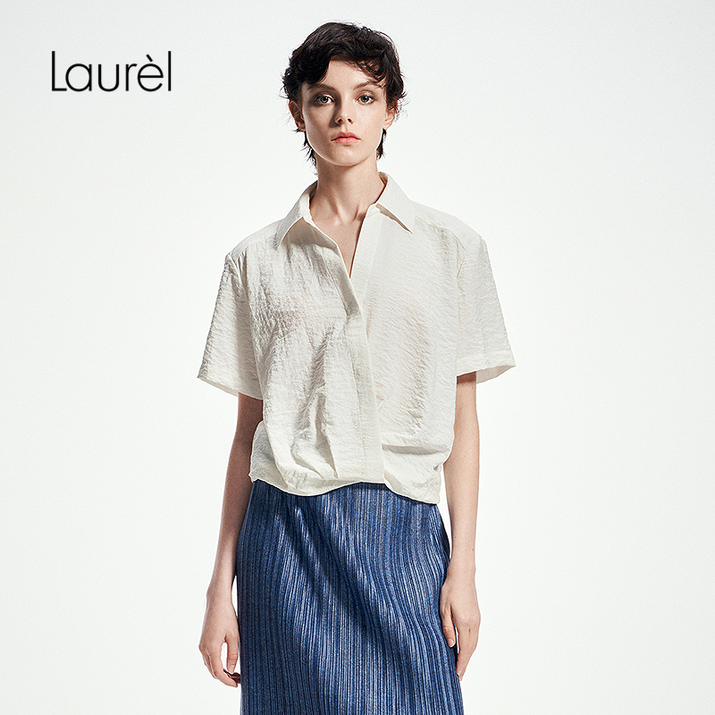 【芮动系列】Laurel劳芮25春新航海扭结短款短袖衬衫LWL362C07100