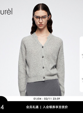 【丝毛珠片混纺料】Laurel劳芮新款小V领开衫LWL364M09200