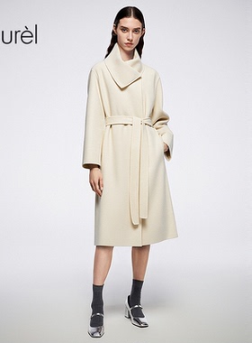 【绵羊毛】Laurel劳芮25秋新款大翻领系带收腰大衣LWD364D04700