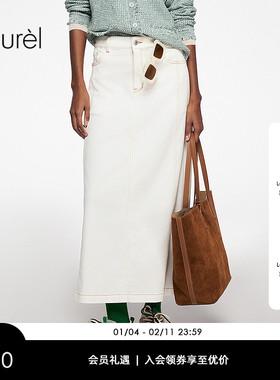 【天丝棉】Laurel劳芮新款A摆牛仔半裙女LWL363Q00600