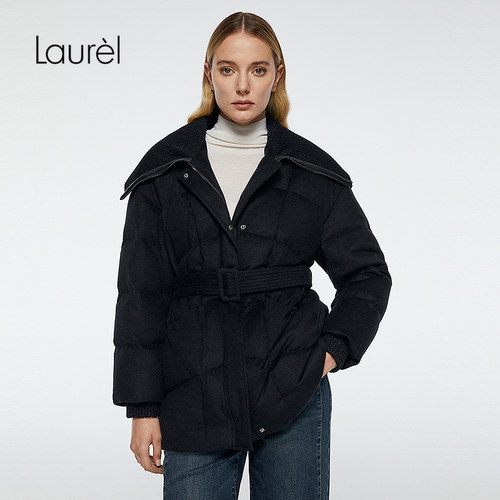 【白鹅绒】Laurel劳芮新款丝驼绒腰带收腰羽绒服LWD364L03700