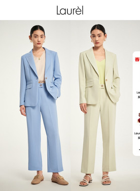 Laurel劳芮气质淡人通勤修身职业直筒西装套装裤子女LWD346K11300