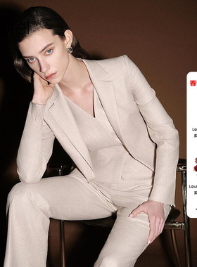 【丝毛斜纹花呢】Laurel劳芮新款芮感解构马甲LWL364B00500