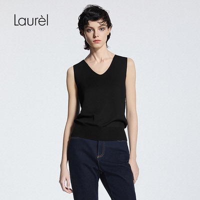 【粘纤】Laurel劳芮25秋新款V领无袖针织衫女LWD366M03600