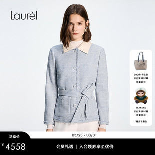 复古小香风短外套女LWD362W01600 Laurel劳芮新款 长绒棉