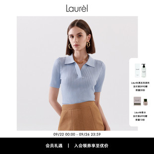 毛衫 女LWD332M07800 休閑短袖 Laurel春夏桑蠶絲氣質(zhì)POLO翻領(lǐng)時尚