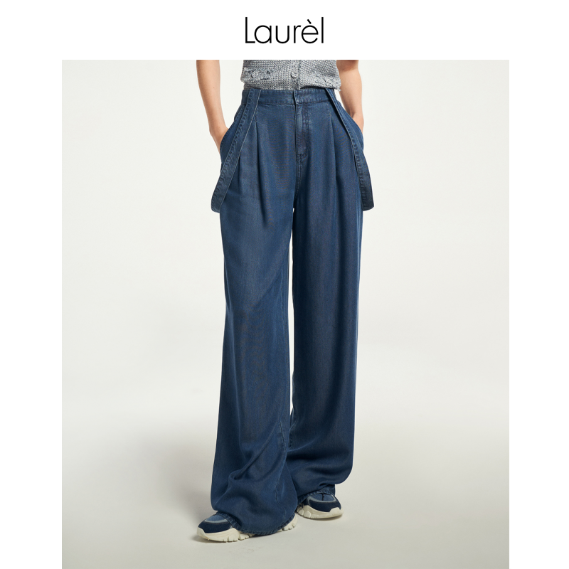 LAUREL牛仔蓝背带连体裤