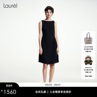 无袖 Laurel劳芮新款 收腰船领及膝连衣裙LWD344Y08500 三醋酸