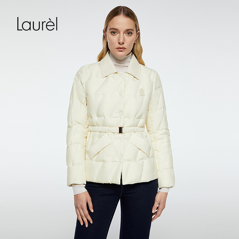 【白鹅绒】Laurel劳芮25秋新款羊皮衬衫式轻薄羽绒服LWD364L02600